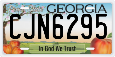 GA license plate CJN6295