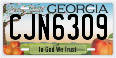 GA license plate CJN6309