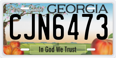 GA license plate CJN6473