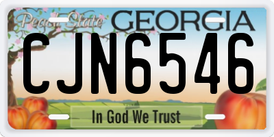 GA license plate CJN6546