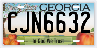 GA license plate CJN6632