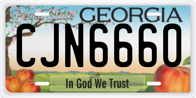 GA license plate CJN6660