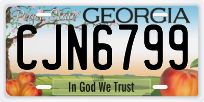 GA license plate CJN6799