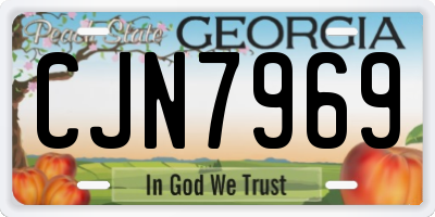 GA license plate CJN7969
