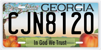 GA license plate CJN8120