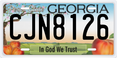 GA license plate CJN8126