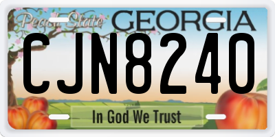 GA license plate CJN8240