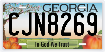 GA license plate CJN8269