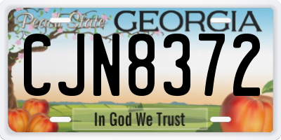 GA license plate CJN8372