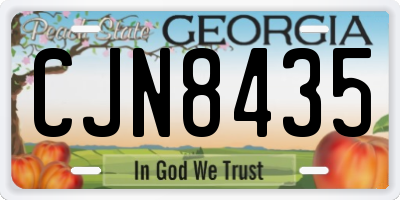 GA license plate CJN8435
