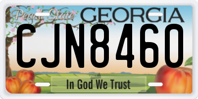 GA license plate CJN8460