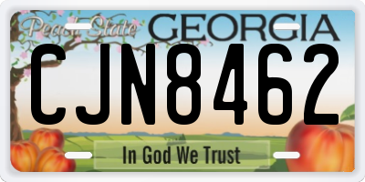 GA license plate CJN8462