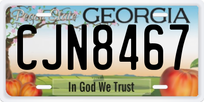 GA license plate CJN8467