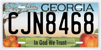 GA license plate CJN8468