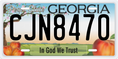 GA license plate CJN8470