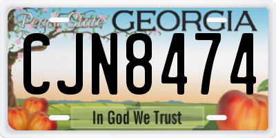 GA license plate CJN8474