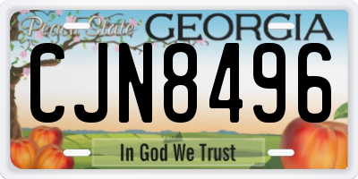 GA license plate CJN8496