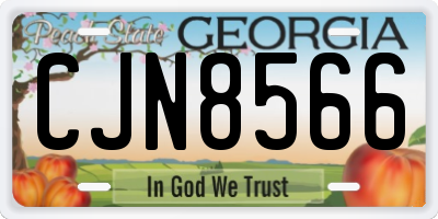 GA license plate CJN8566