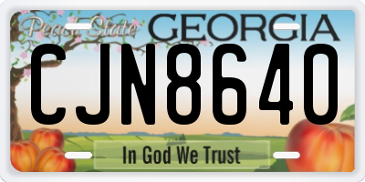 GA license plate CJN8640