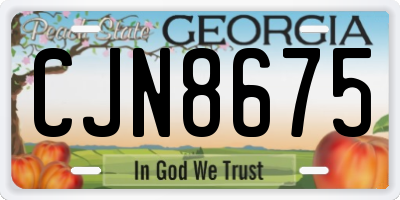 GA license plate CJN8675