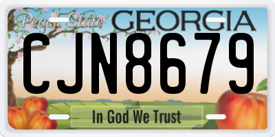 GA license plate CJN8679