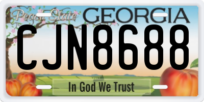 GA license plate CJN8688