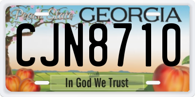 GA license plate CJN8710
