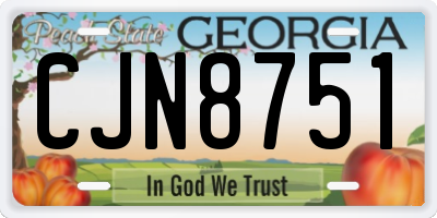 GA license plate CJN8751