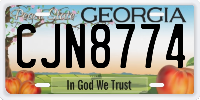 GA license plate CJN8774