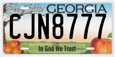 GA license plate CJN8777
