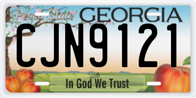 GA license plate CJN9121