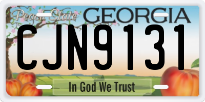 GA license plate CJN9131