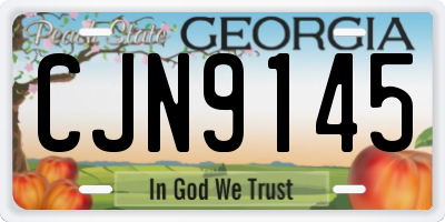 GA license plate CJN9145