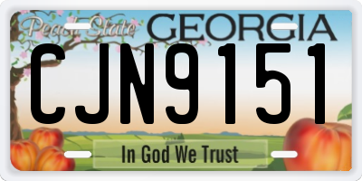 GA license plate CJN9151