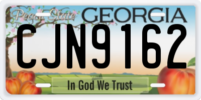GA license plate CJN9162