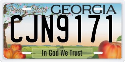 GA license plate CJN9171