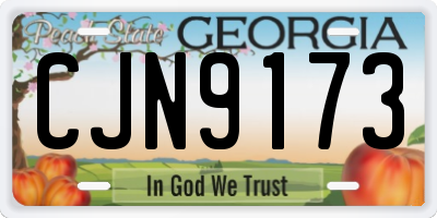 GA license plate CJN9173