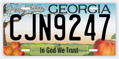 GA license plate CJN9247