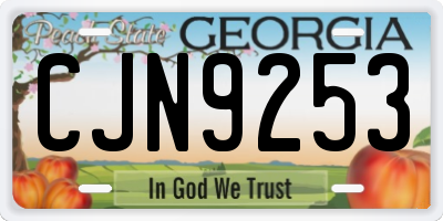 GA license plate CJN9253