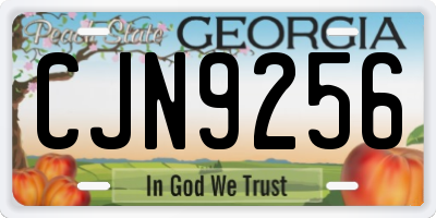 GA license plate CJN9256