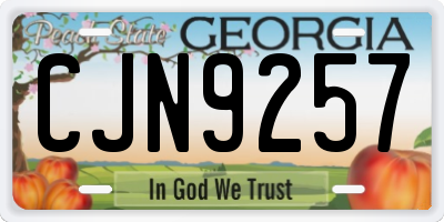 GA license plate CJN9257
