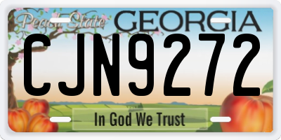 GA license plate CJN9272