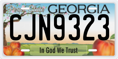 GA license plate CJN9323