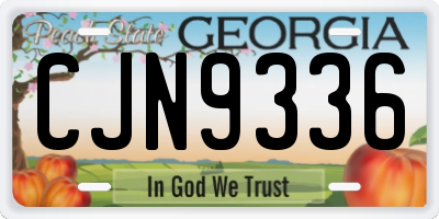 GA license plate CJN9336
