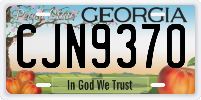 GA license plate CJN9370