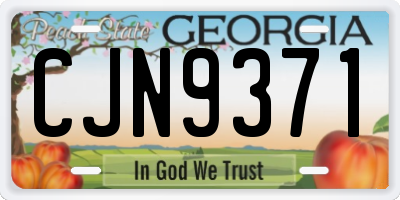 GA license plate CJN9371