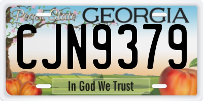 GA license plate CJN9379