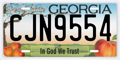 GA license plate CJN9554