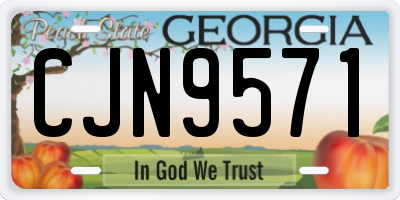 GA license plate CJN9571