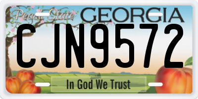 GA license plate CJN9572
